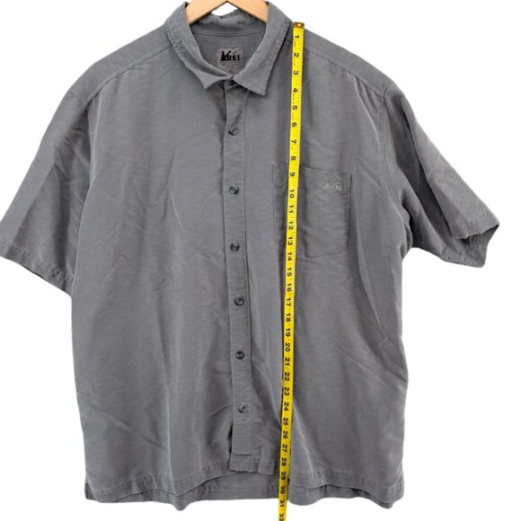 REI Modal Blend Shirt Mens Grey Short Sleeve Button Down Size XL - Picture 5 of 8
